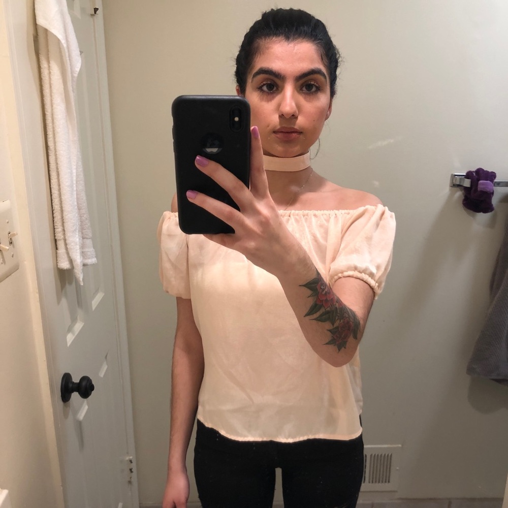 Off the shoulder choker top